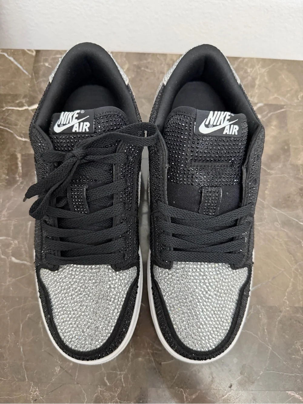 New! Women’s Jordan 1 Retro Low OG Swarovski Crystal Sneakers, Size 9 Fits Men’s